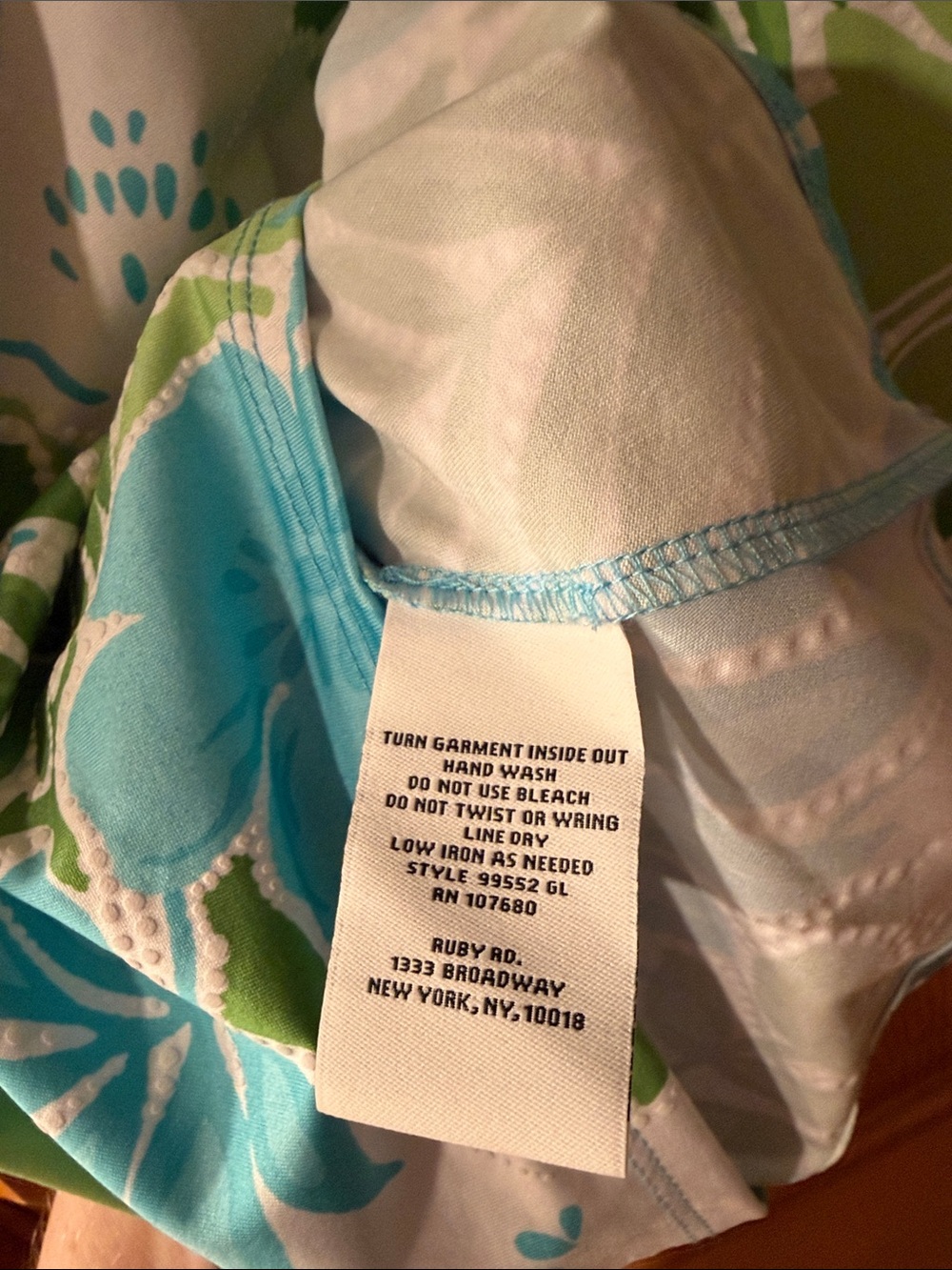 Ruby Rd. Tropical Floral Tunic in Blue Green & White Top XL - Picture 8 of 8
